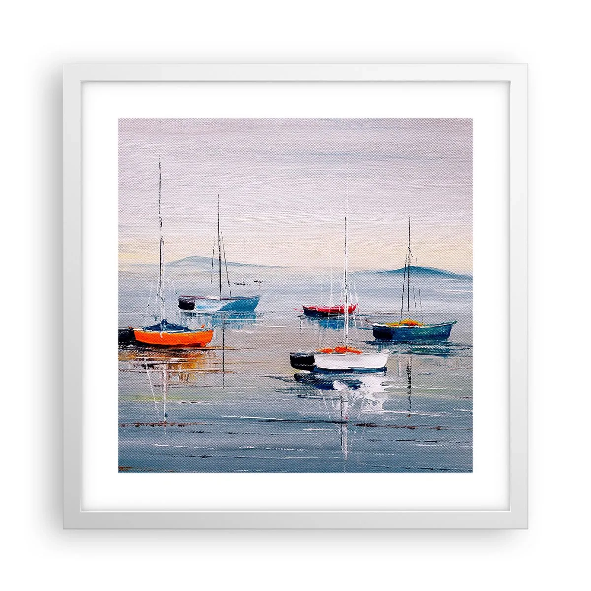 Affisch i vit ram - En välförtjänt vila - 40x40 cm