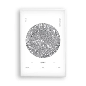 Affisch i vit ram - Paris anatomi - 61x91 cm