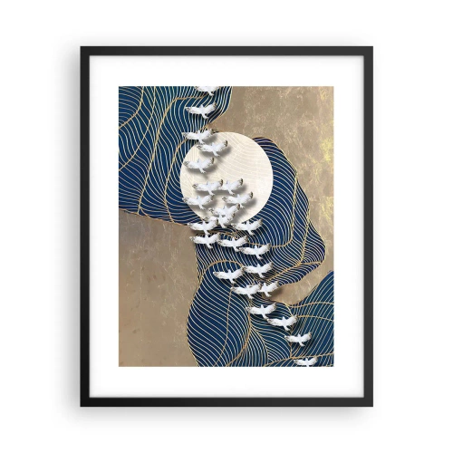 Affisch i svart ram - Frihet, vandring, gemenskap - 40x50 cm