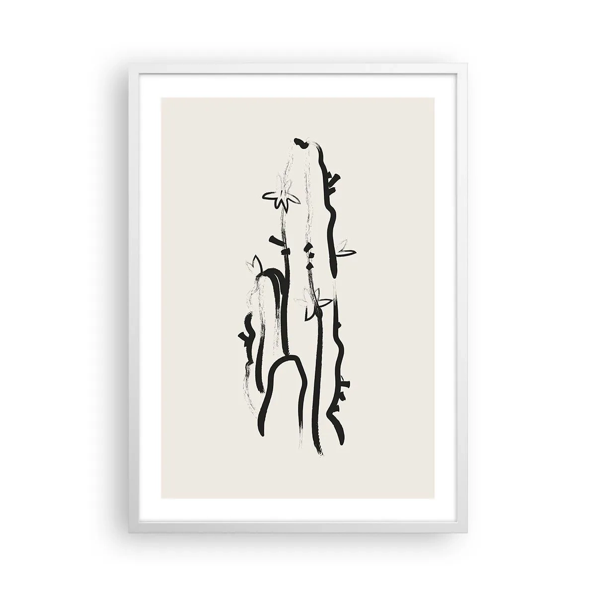 Affisch i vit ram - Blommande ört - 50x70 cm