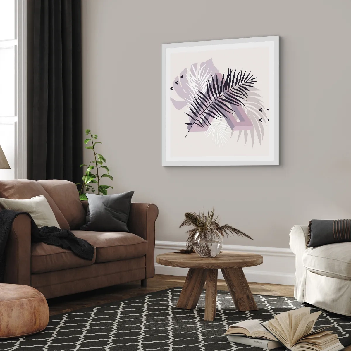 Affisch i vit ram - Skuggans skugga - 40x40 cm