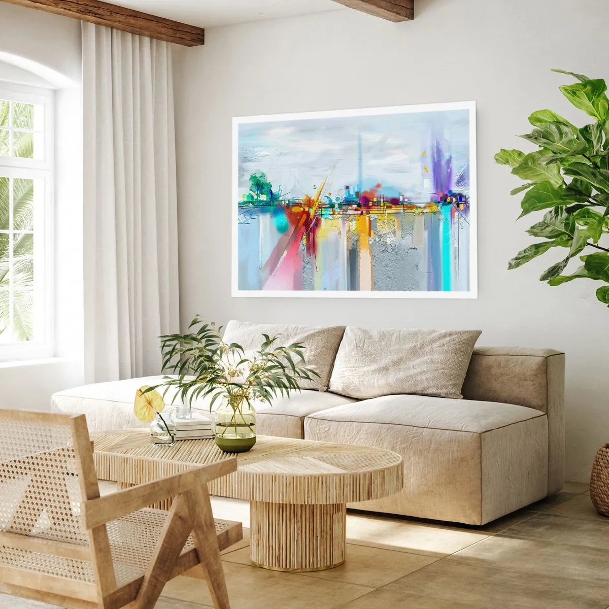 Affisch - Glädjens bro över livets flod - 100x70 cm