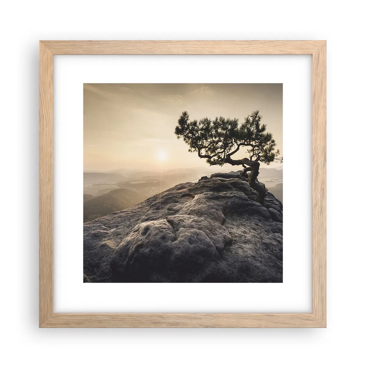 Affisch i ram av ljusek - Livet vinner alltid - 30x30 cm