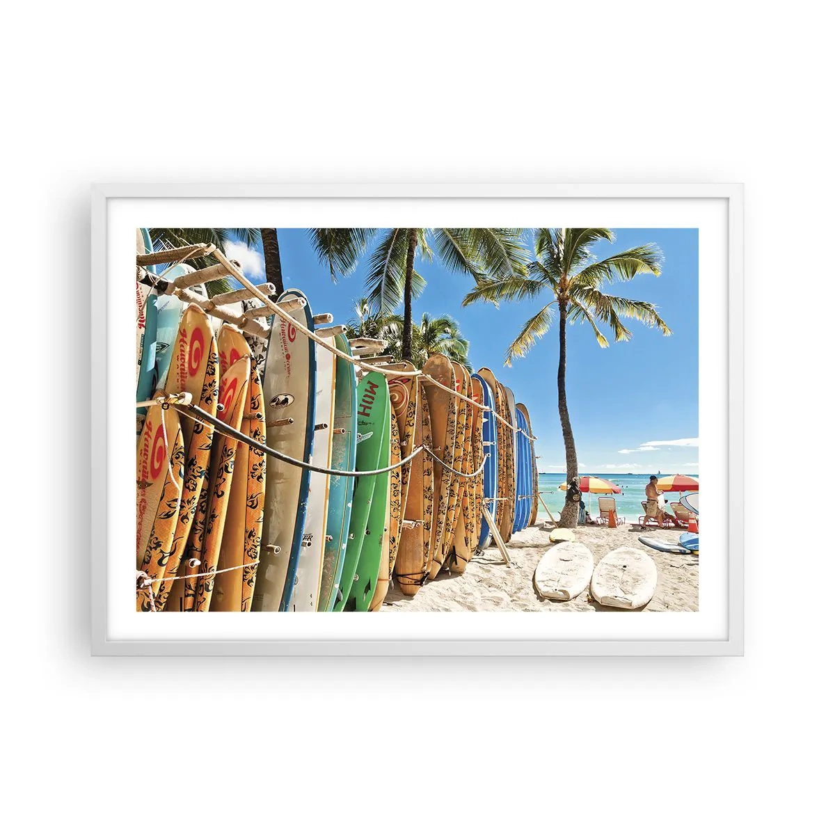 Affisch i vit ram - Solig lek - 70x50 cm