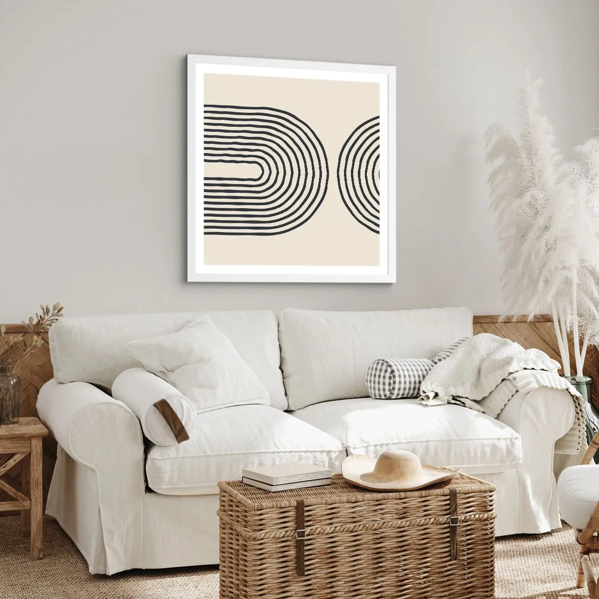 Affisch i vit ram - Om en stund... - 60x60 cm