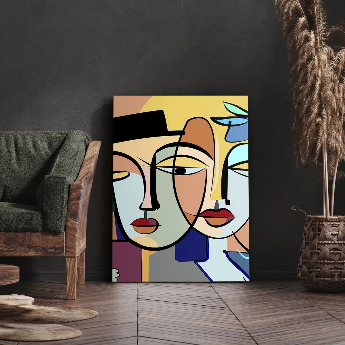 Canvastavla - Bild på duk - Picassos randez vous - 50x70 cm