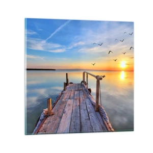 Glastavla - Bild på glas - Gå mot solen - 50x50 cm