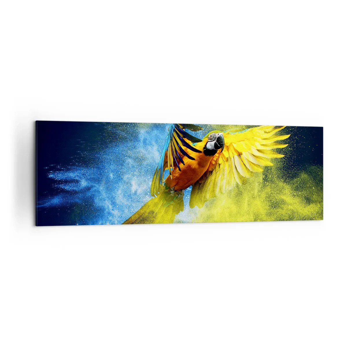 Canvastavla - Bild på duk - I blå-gult damm - 160x50 cm