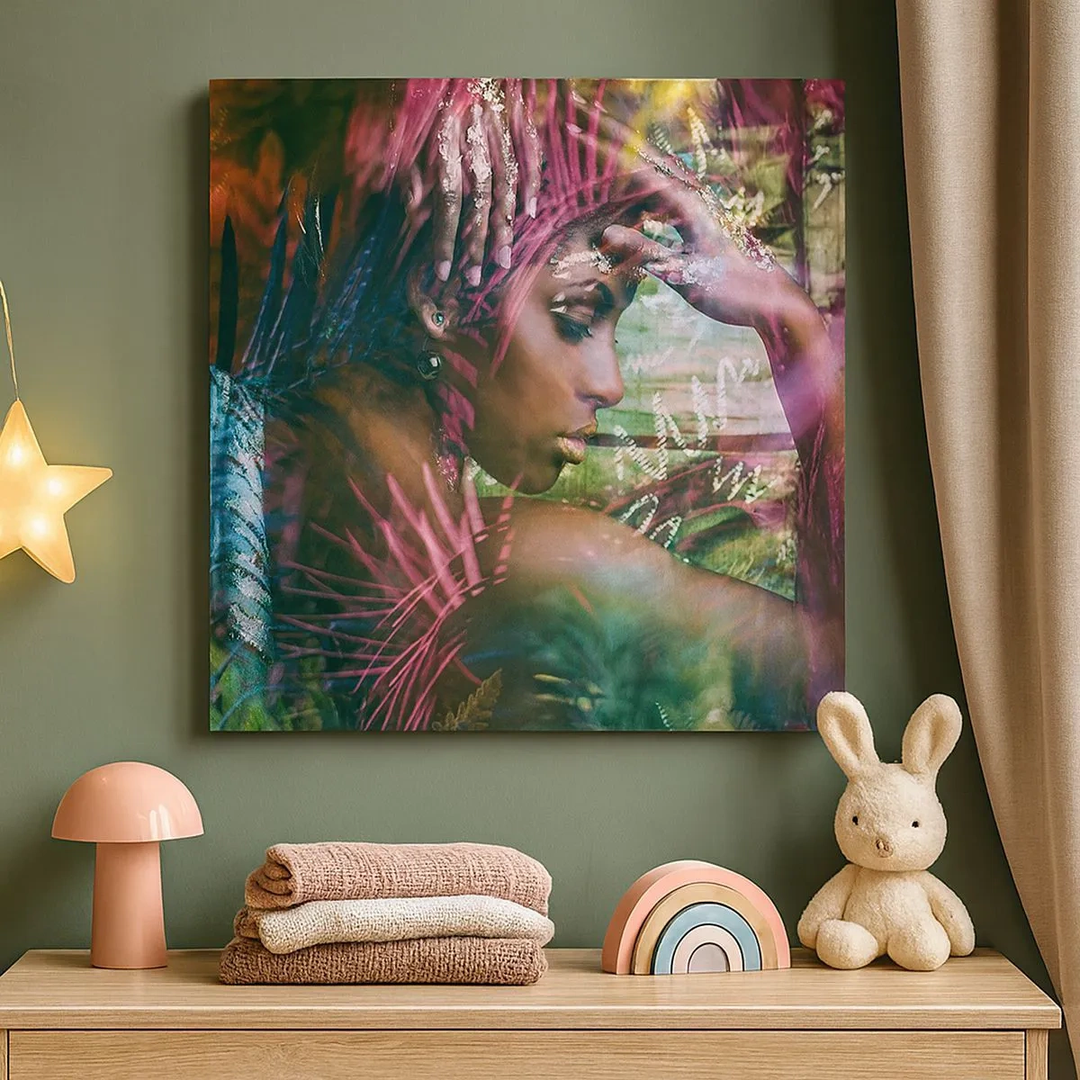 Canvastavla - Bild på duk - Moder Naturen i djungeln - 30x30 cm