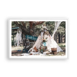 Affisch i vit ram - Make love… - 91x61 cm