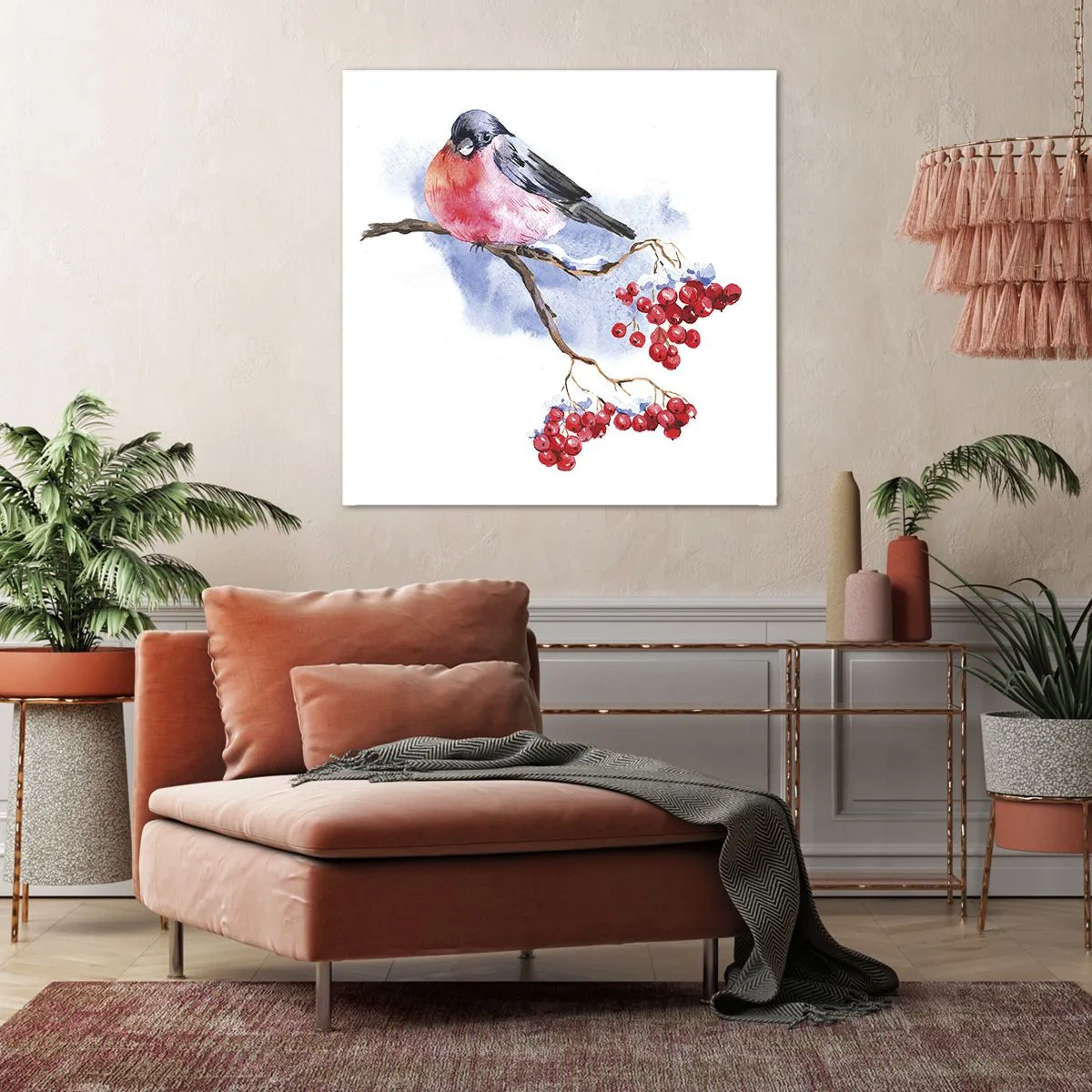 Canvastavla - Bild på duk - Vinter i färger - 70x70 cm