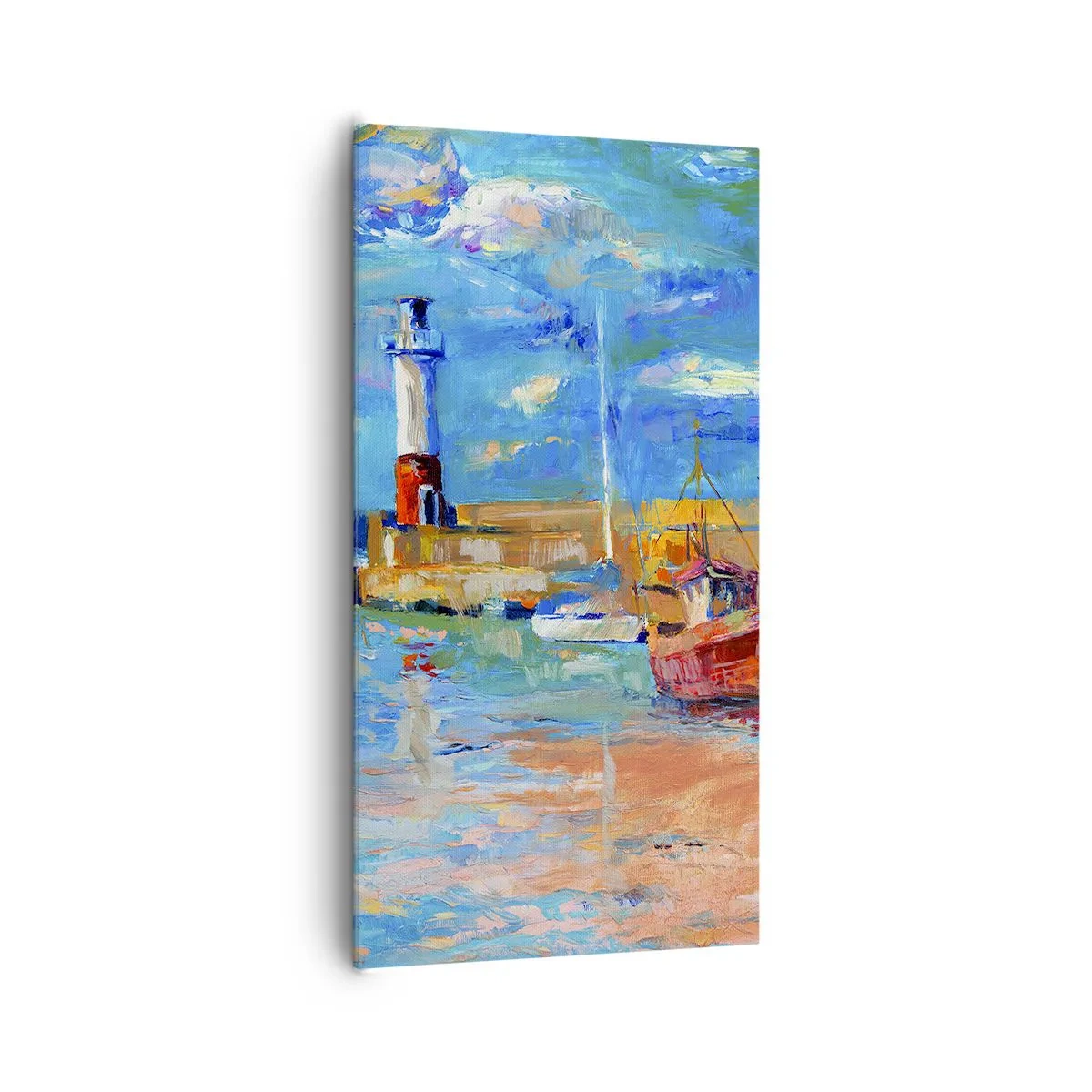 Canvastavla - Bild på duk - Eftermiddag i regnbågsviken - 65x120 cm