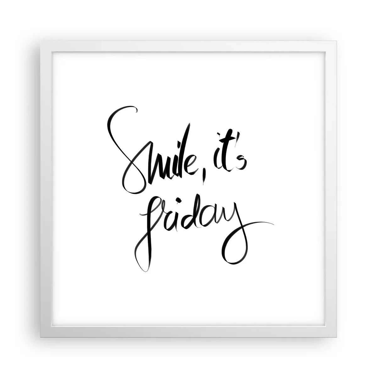 Affisch i vit ram - Riktig glädje - 40x40 cm