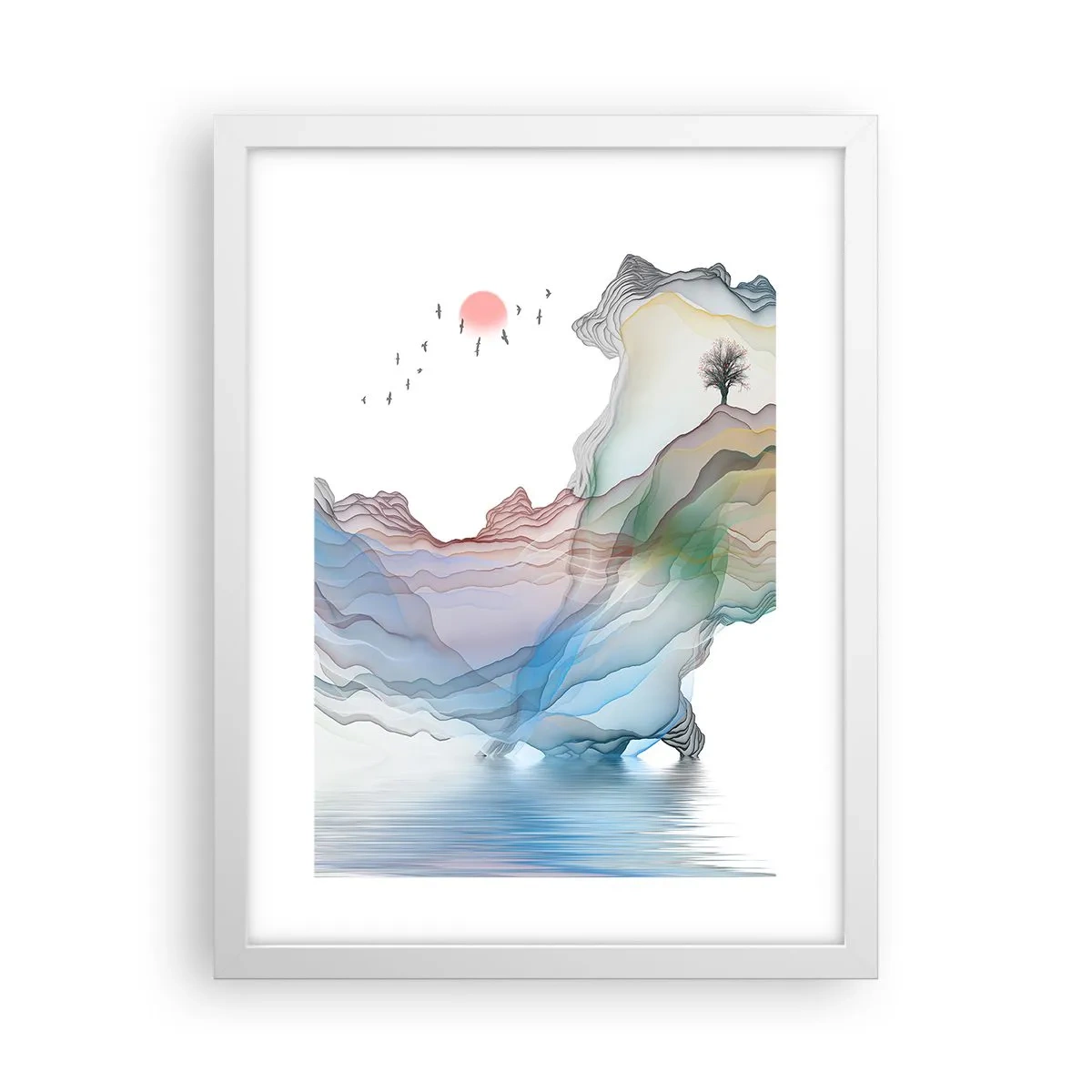 Affisch i vit ram - Mot kristallfjäll - 30x40 cm