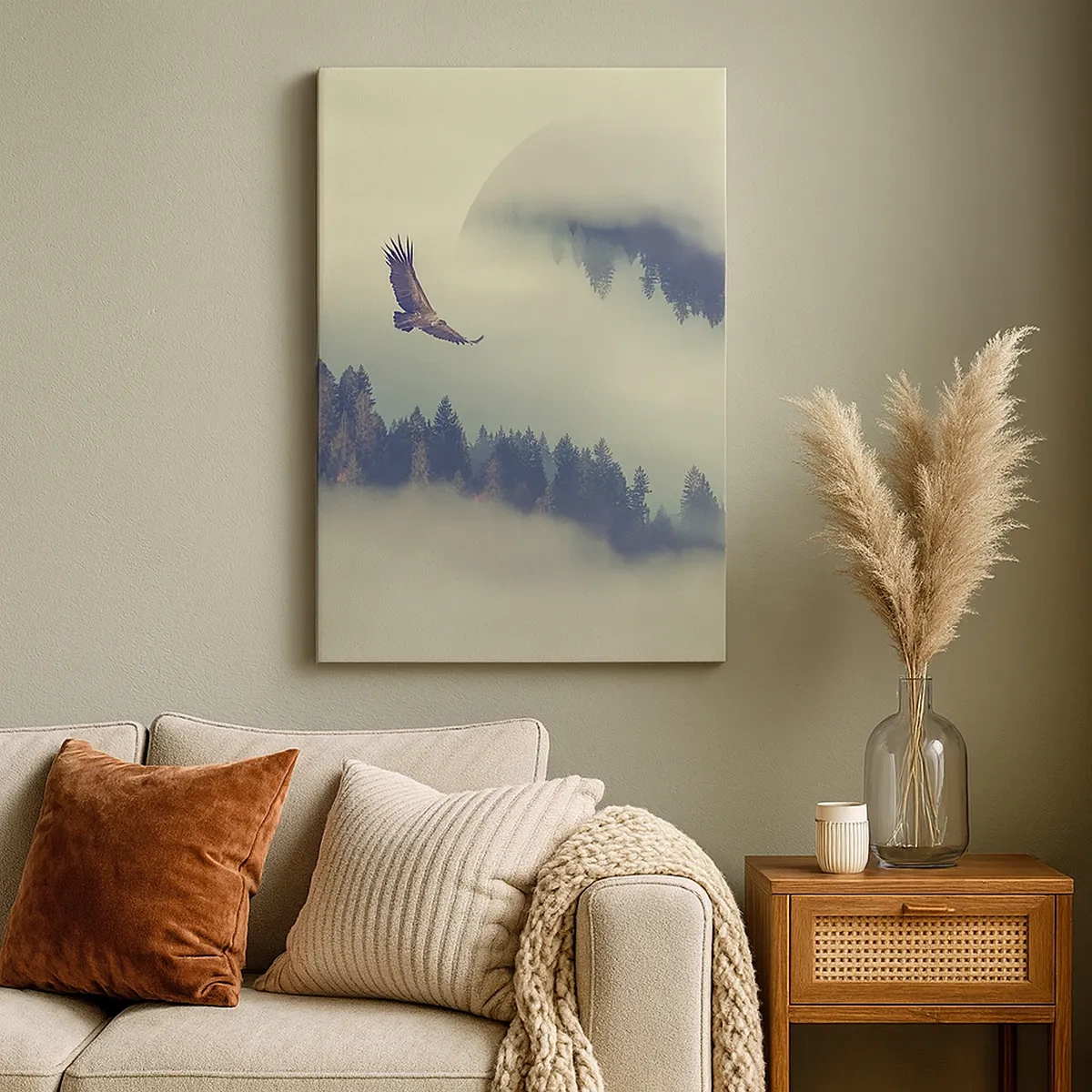 Canvastavla - Bild på duk - Örnens skugga - 50x70 cm