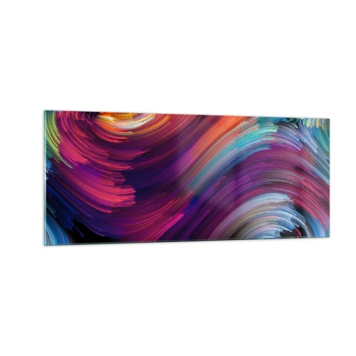 Glastavla - Bild på glas - Början av en ny värld - 100x40 cm