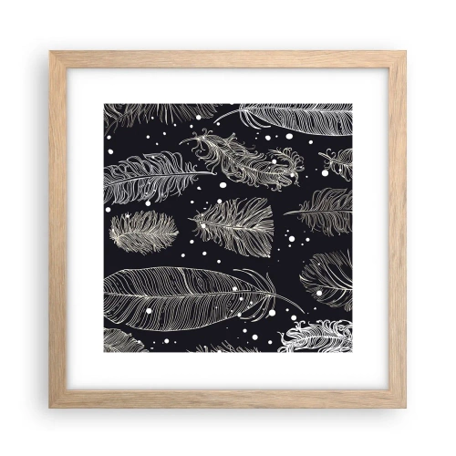 Affisch i ram av ljusek - Fjäderspets - 30x30 cm
