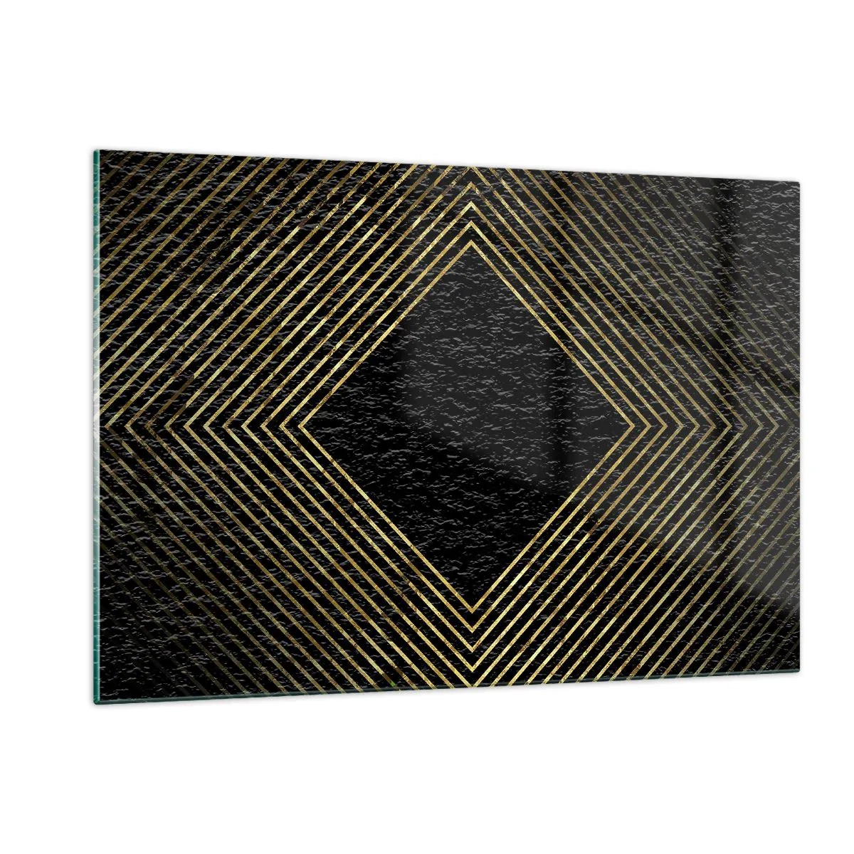 Glastavla - Bild på glas - Geometri i glamourstil - 120x80 cm