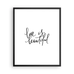 Affisch i svart ram - Läs och upprepa - 40x50 cm