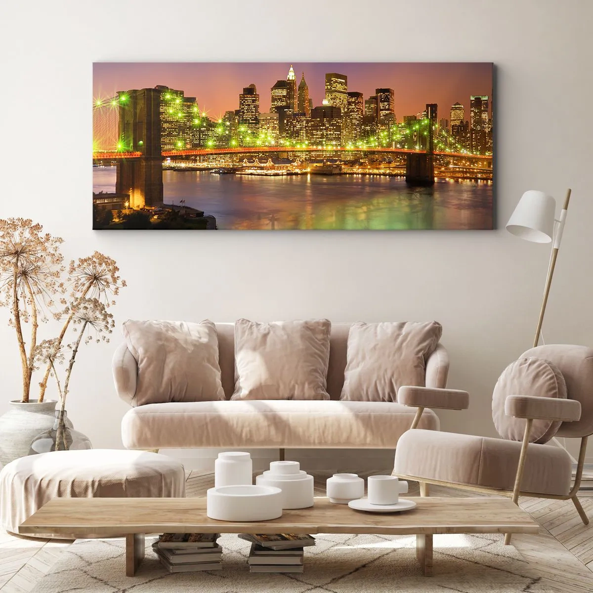 Canvastavla - Bild på duk - Ljuset slocknar aldrig här - 100x40 cm