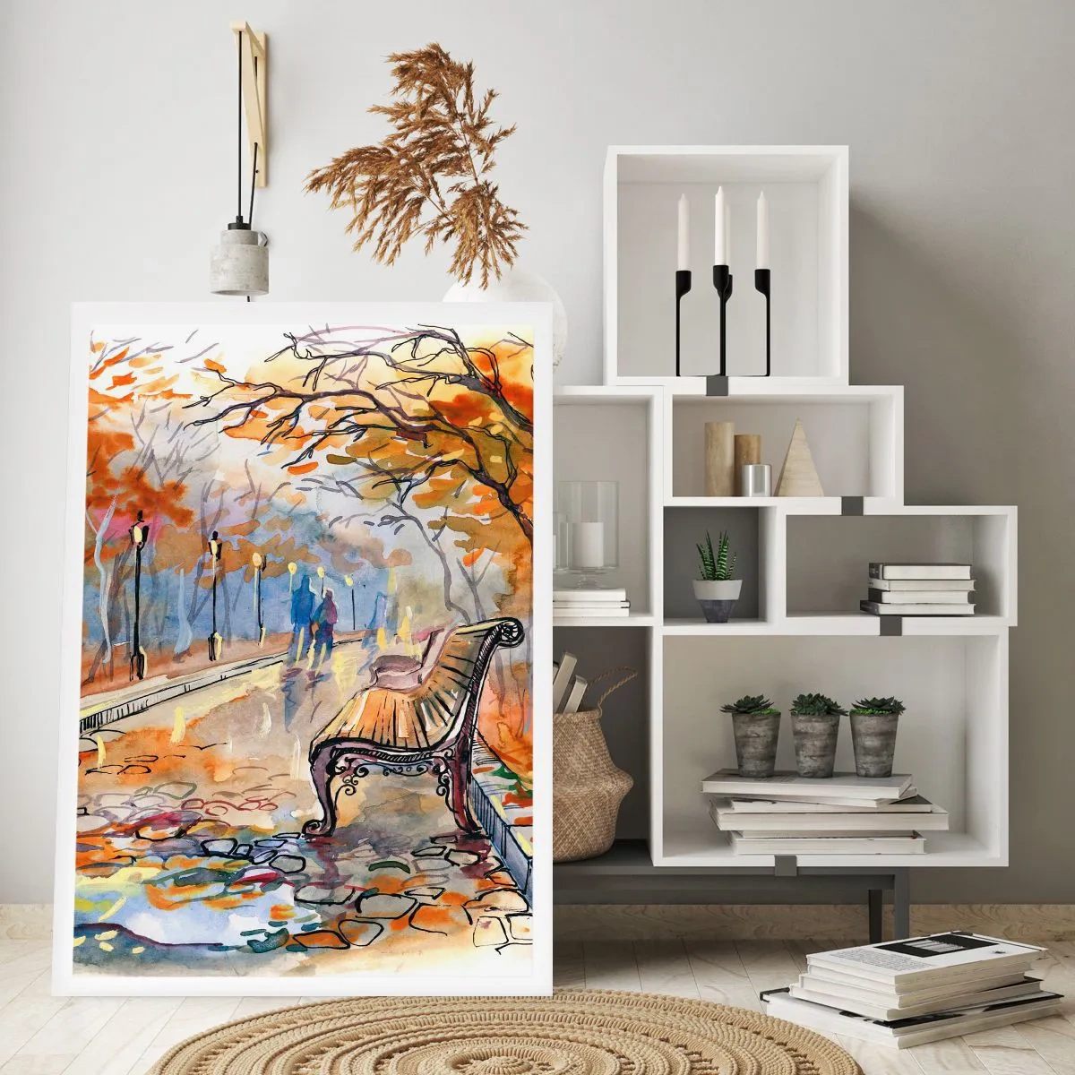 Affisch - Vandra tillsammans mot hösten - 61x91 cm