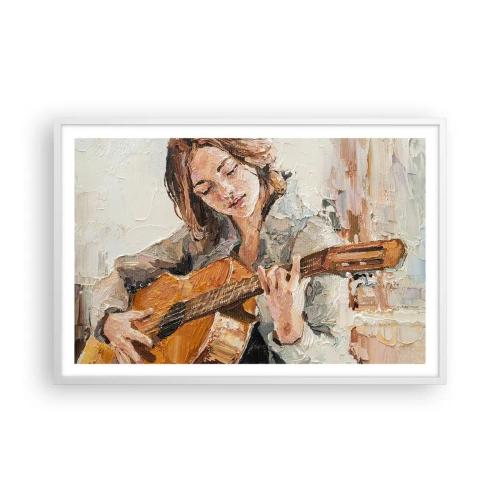 Affisch i vit ram - Konsert för gitarr och en flickas hjärta - 91x61 cm