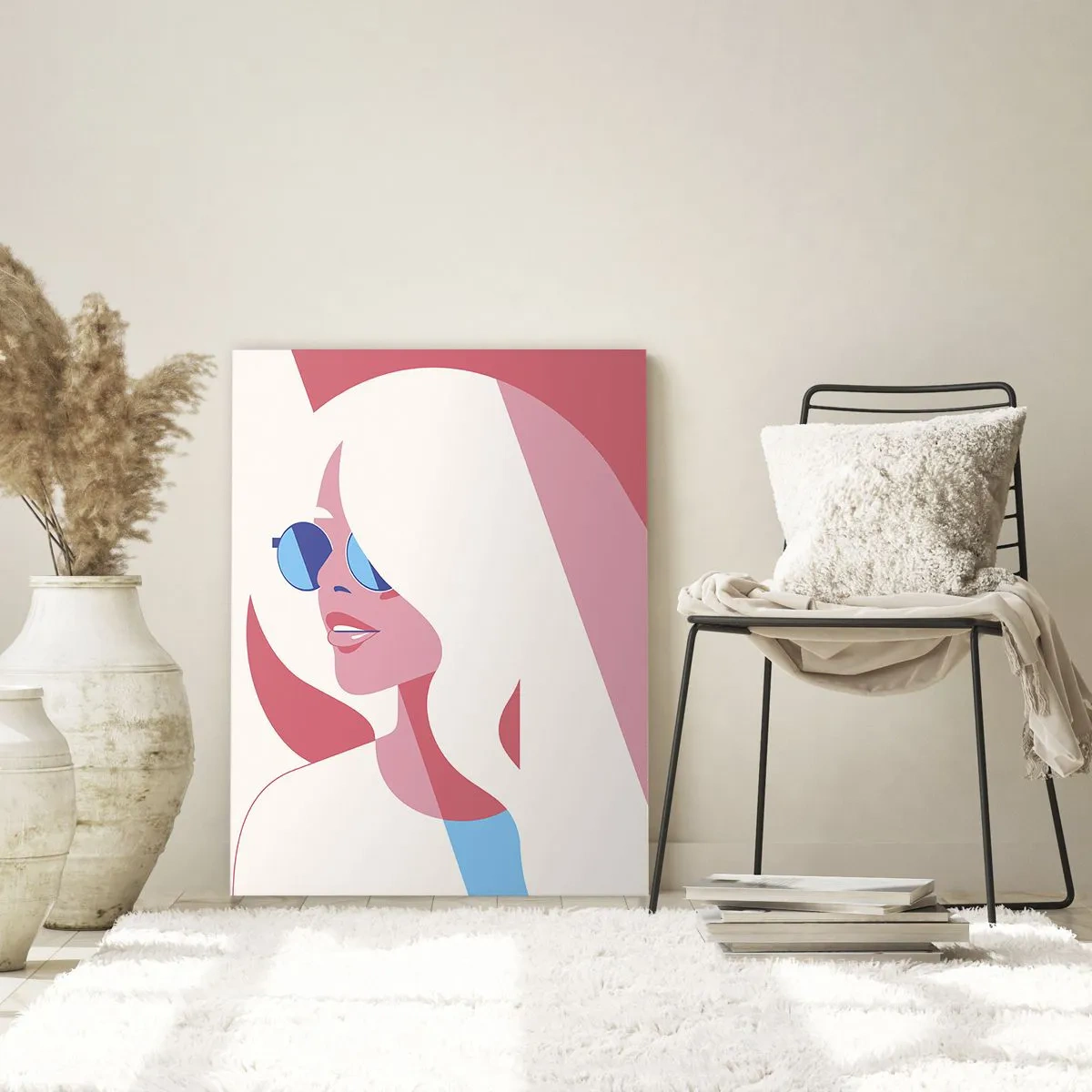 Glastavla - Bild på glas - Det var en blondin... - 50x70 cm