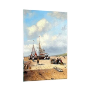 Glastavla - Bild på glas - Efter en lyckad fångst - 80x120 cm