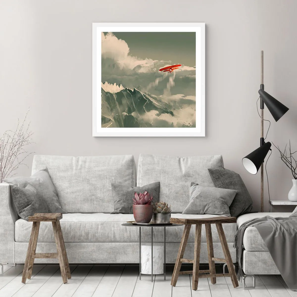 Affisch i vit ram - Orädd pionjär - 50x50 cm