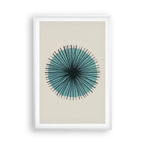 Affisch i vit ram - Radier mot blått - 61x91 cm