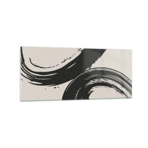 Glastavla - Bild på glas - Svepande och cirkulärt - 120x50 cm