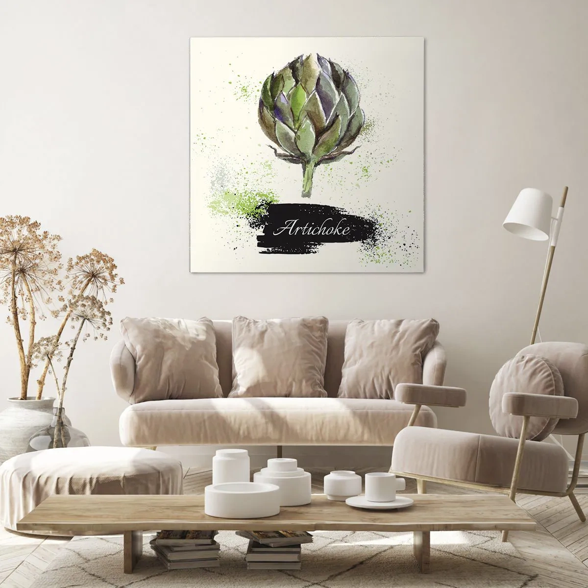 Canvastavla - Bild på duk - Eviva grönsaker! - 70x70 cm