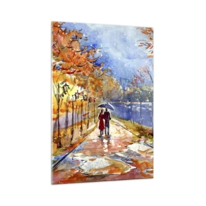 Glastavla - Bild på glas - Tillsammans mot tidens gräns - 50x70 cm