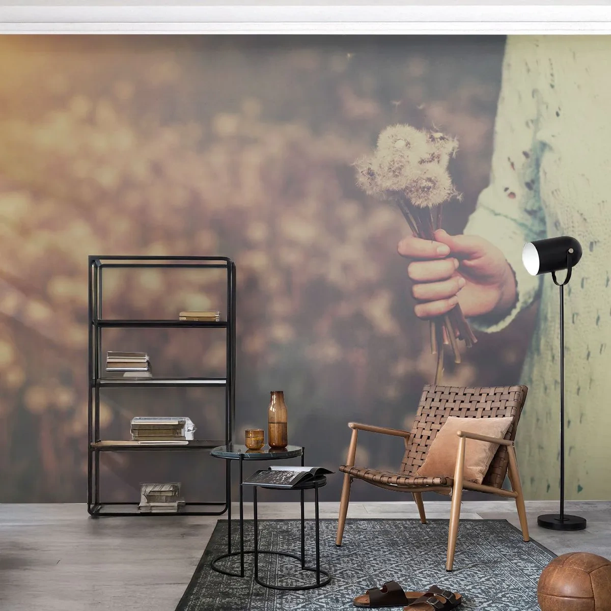 Fototapet Premium Sand - Behåll dem - Maskros, Äng, Natur - 300x210 cm