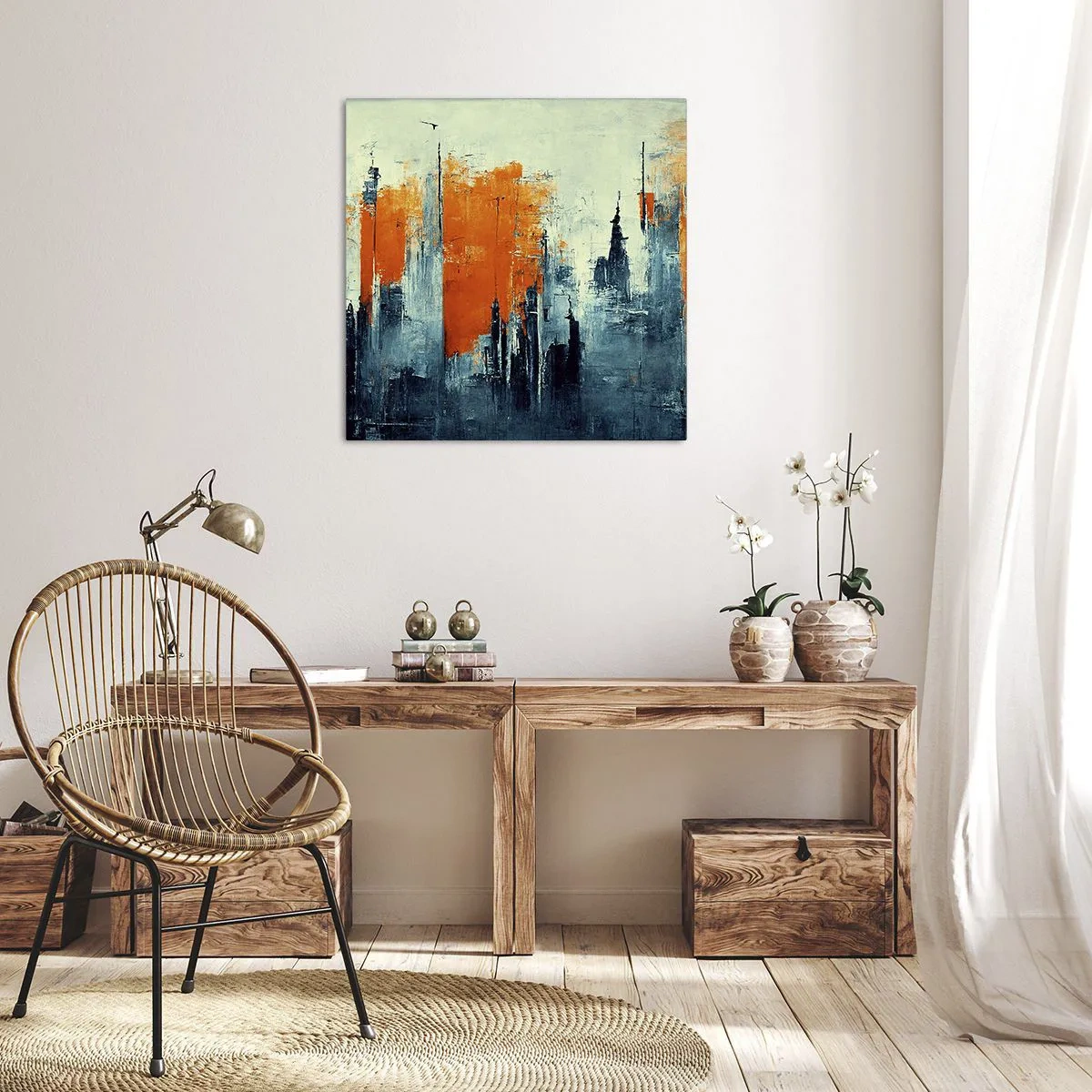 Canvastavla - Bild på duk - Modernt landskap - 30x30 cm