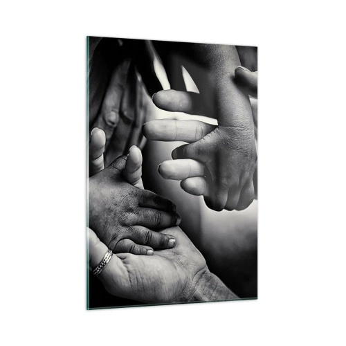 Glastavla - Bild på glas - Att vara människa - 50x70 cm