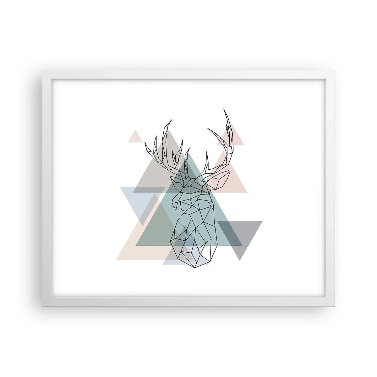 Affisch i vit ram - I en geometrisk skog - 50x40 cm