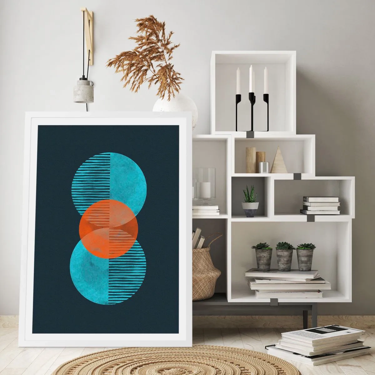 Affisch i vit ram - Symmetrisk komposition - 70x100 cm