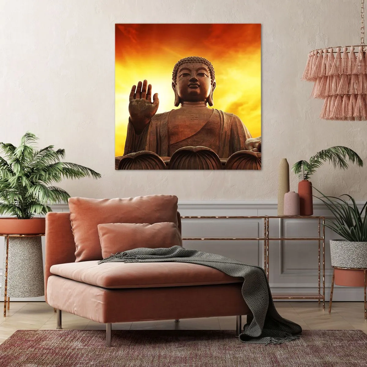 Canvastavla - Bild på duk - Ljuslugnet - 70x70 cm