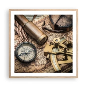 Affisch i ram av ljusek - Sätt ut kursen - 60x60 cm