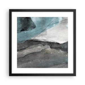 Affisch i svart ram - Abstraktion: stenar och is - 40x40 cm