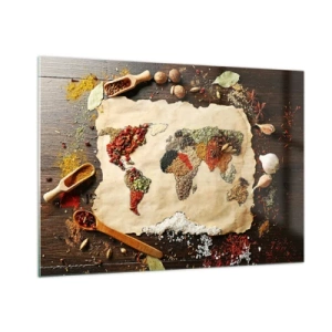 Glastavla - Bild på glas - Världens alla smaker - 100x70 cm