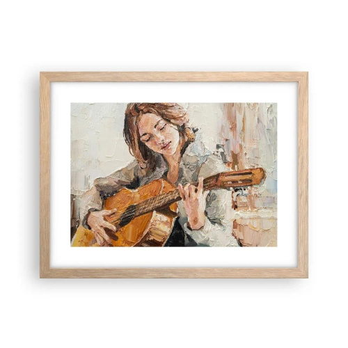 Affisch i ram av ljusek - Konsert för gitarr och en flickas hjärta - 40x30 cm