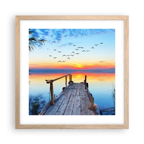 Affisch i ram av ljusek - Dags att vända hem... - 40x40 cm