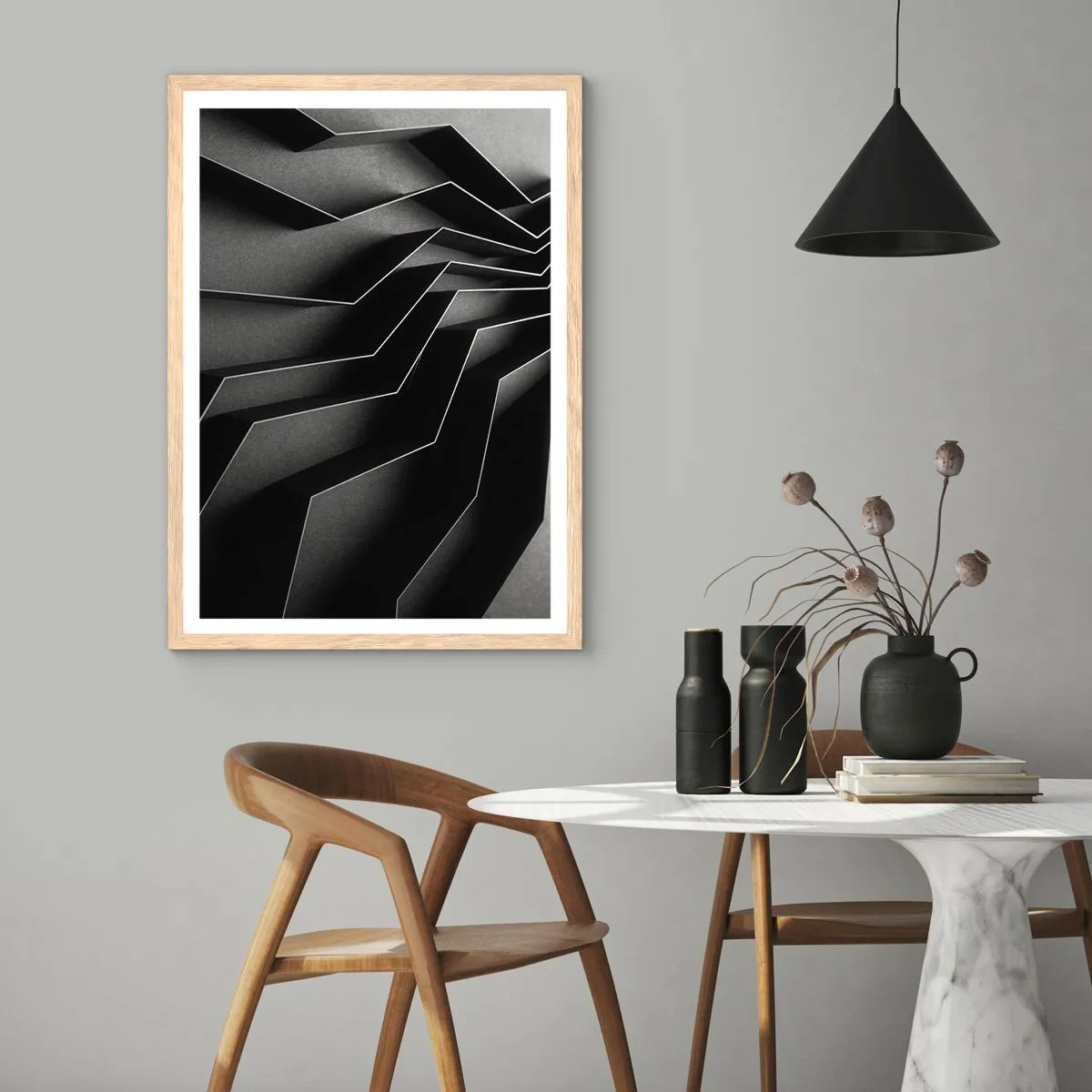 Affisch i ram av ljusek - Rumslig ordning - 70x100 cm