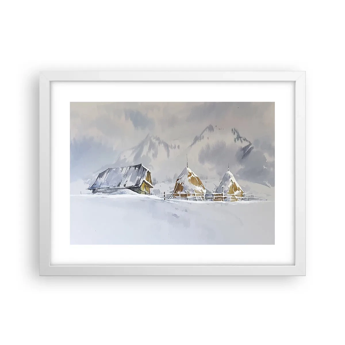 Affisch i vit ram - I snödalen - 40x30 cm