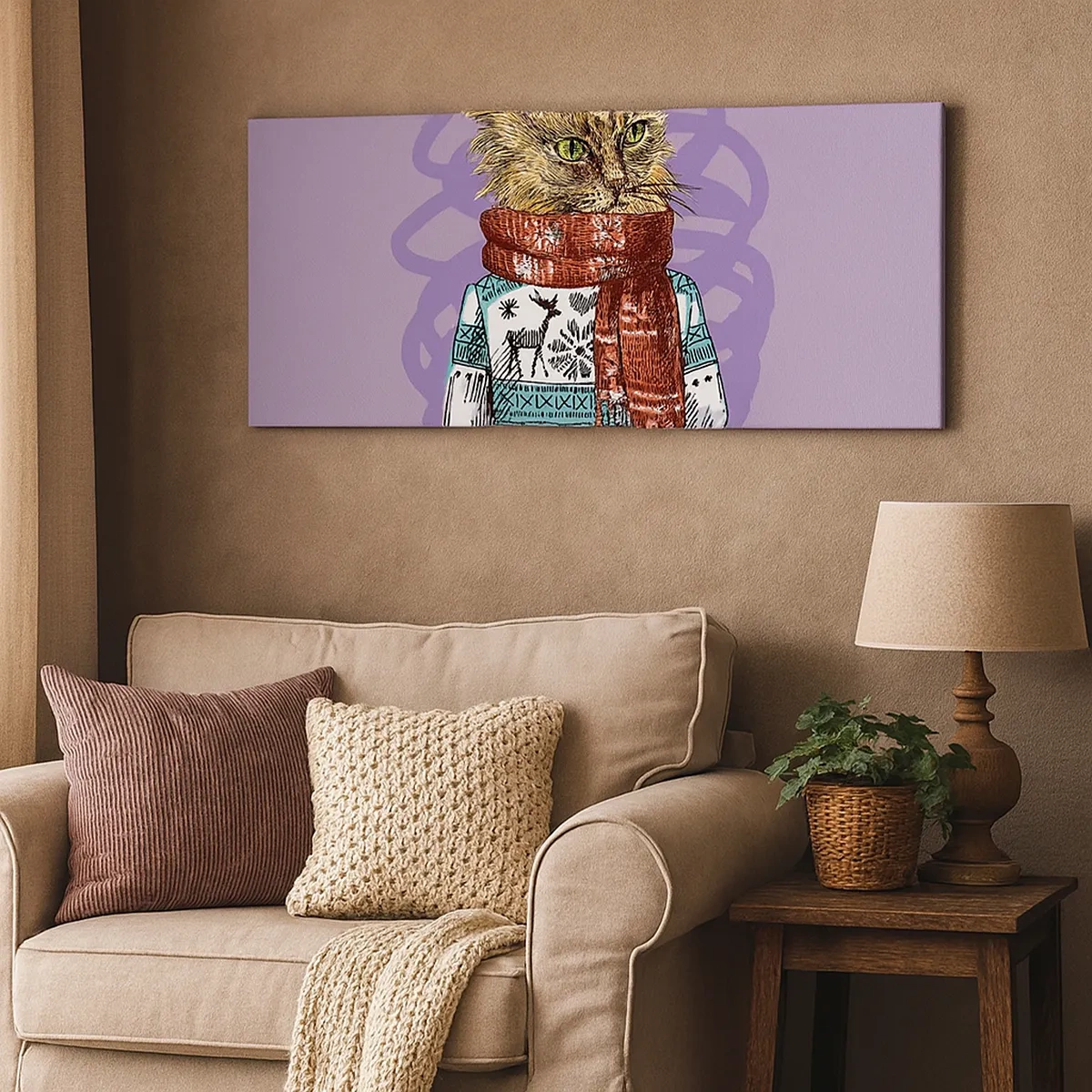 Canvastavla - Bild på duk - Mästerkatten - 30x30 cm