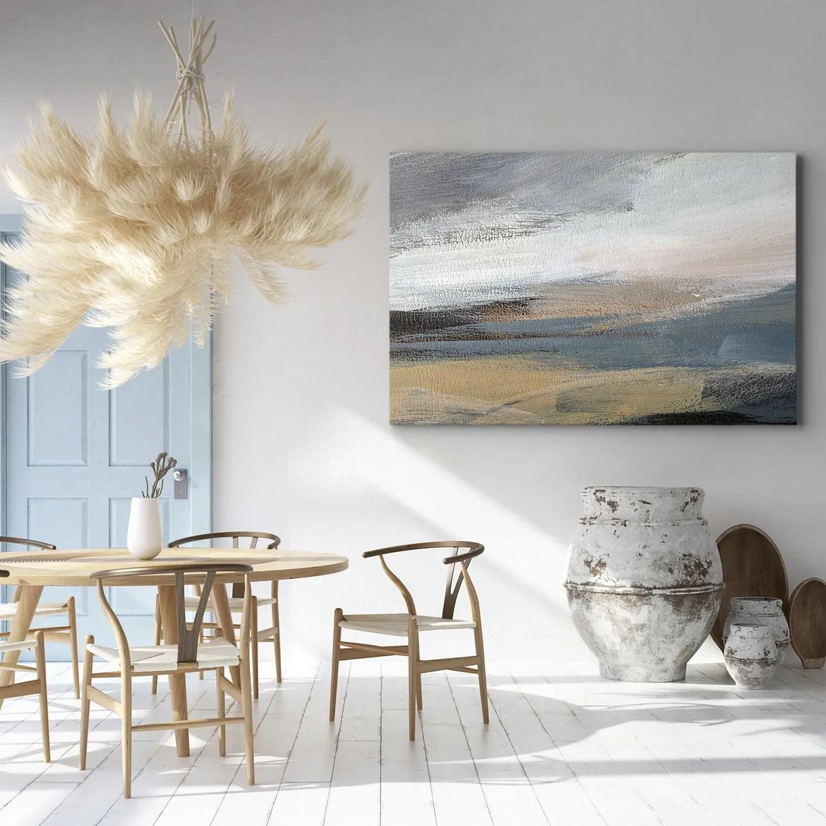 Canvastavla - Bild på duk - Abstraktion: nordligt landskap - 120x80 cm