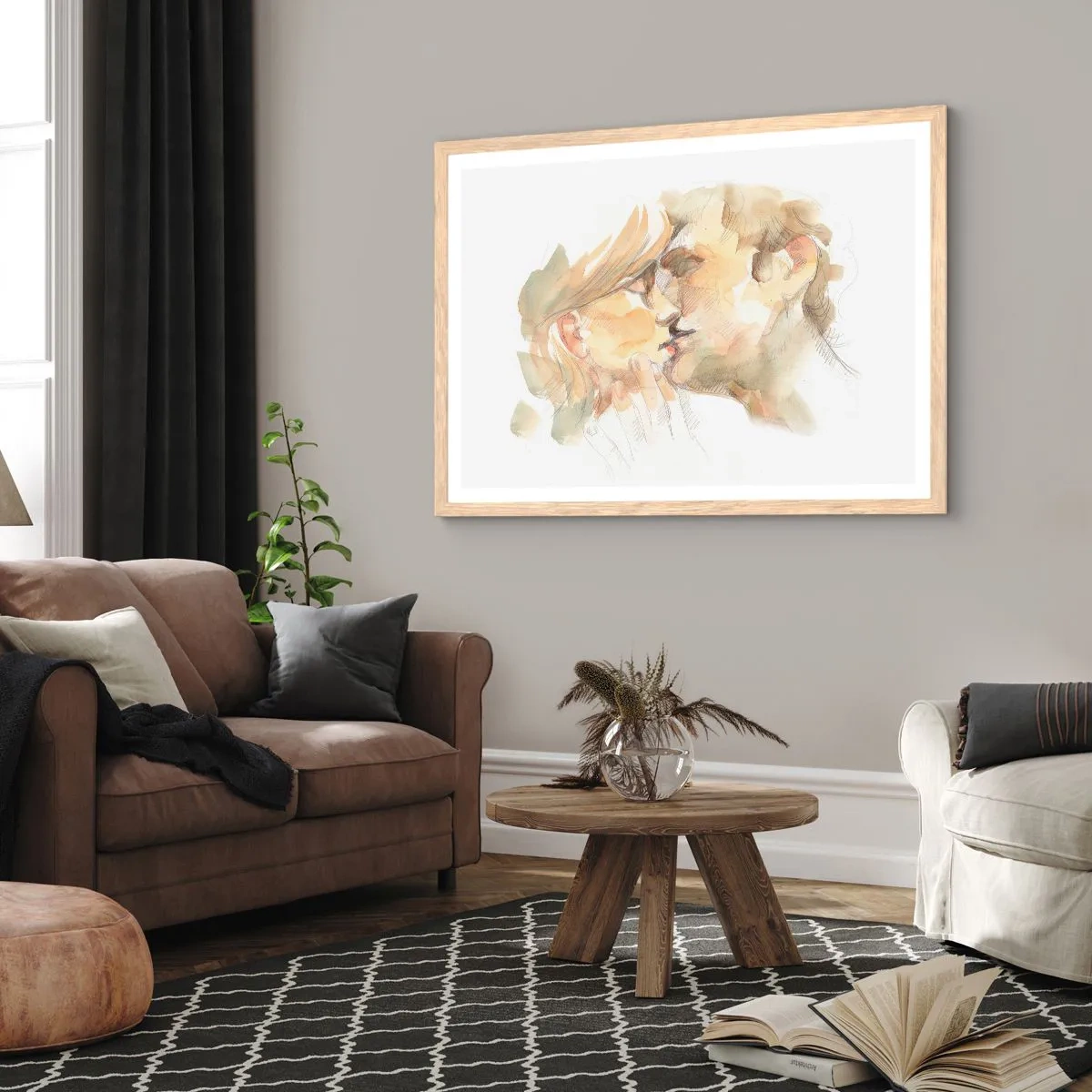 Affisch i ram av ljusek - Upphittad hälft? - 91x61 cm