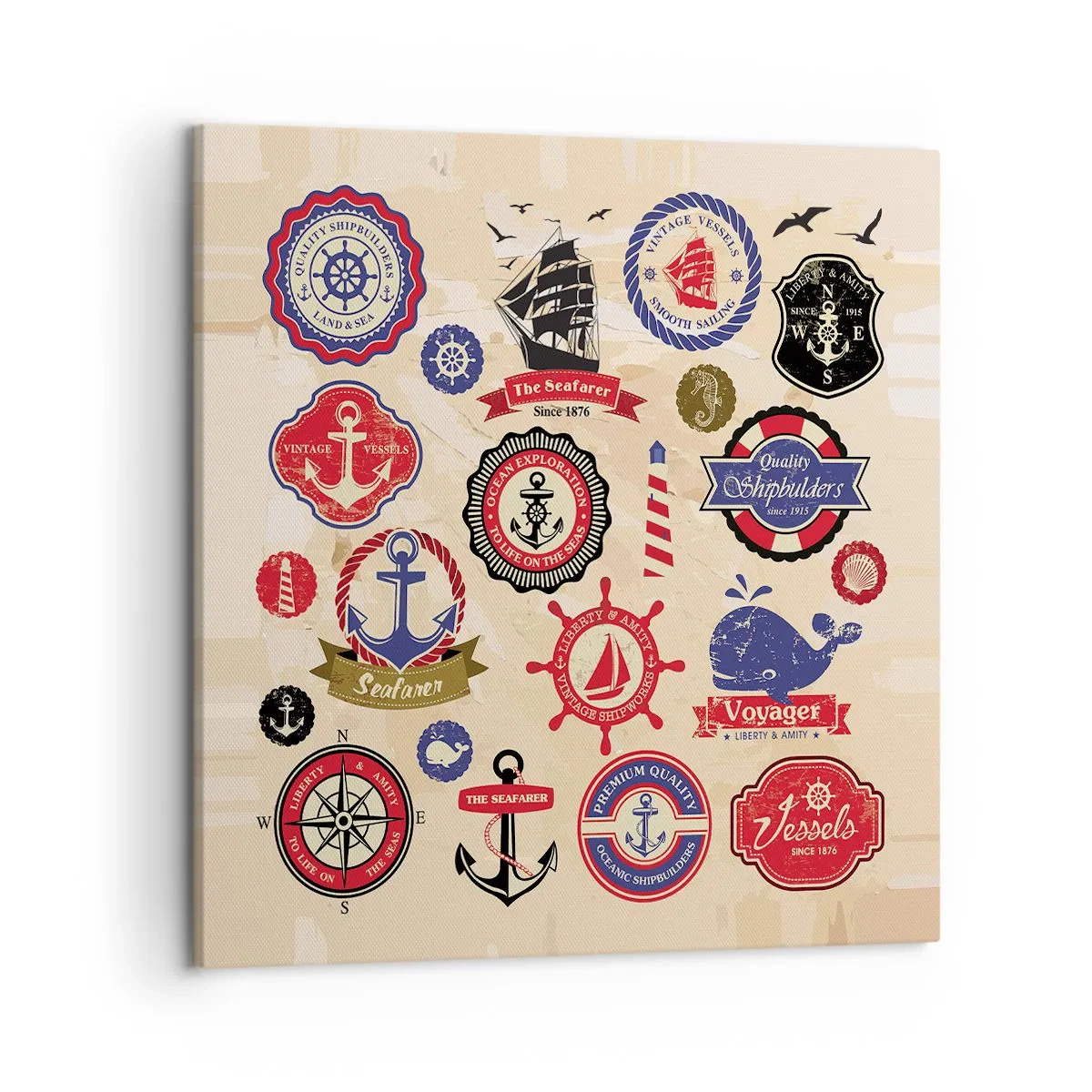Canvastavla - Bild på duk - Seglarbroderskap - 50x50 cm
